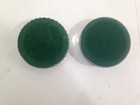 Two Vtg British England Paperweights Glass Art Scenes One Scalloped Edge