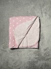 Cloud Island Pink Baby Receiving Blanket White Hearts Flannel Soft Cotton Lovey