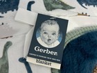 Nwt Gerber Navy Blue Green White Dinosaur Dino Velour Sherpa Plush Baby Blanket