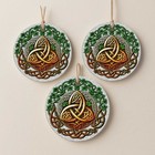 Celtic Trinity Knot Ornament     Irish Ceramic Shamrock Decor  St  Patrick   s Gift