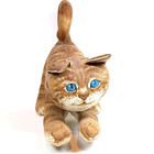 Orange Tabby Cat Soft Sculpture Stuffed Fabric Vintage Decor   Door Stop