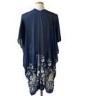 Jessica Mcclintock Floral Kimono Top Women Os Navy Wedding Getting Ready Mom
