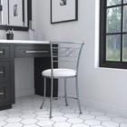 19  Dutton Metal Vanity Stool Chrome - Hillsdale Furniture