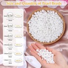 2205pcs White Pearls For Craft  Assorted Sizes Fake Pearl Beads  Sew On Pearls 