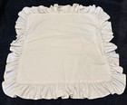 Vtg Ralph Lauren  pair  Of Woven White Ruffle   Euro   Shams Cotton Usa Rare