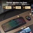 Redragon S101m-ks Gaming Keyboard And Mouse Wireless With Tri-mode  Rgb Keyboard