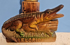 Vintage Mcm Miniature Kerosene Oil Lamp - Florida Souvenir W alligator - Japan