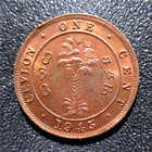 Ceylon- 1945 One Cent- King George Vi Emperor- Red Bu- Km 111a  Htm6
