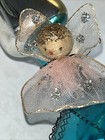 Vtg Tree Topper Finial Orig Box Silver Blue Mercury Glass Wire   Angel 12    Mcm