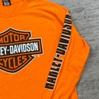 Harley Davidson Shirt Large Orange Biker Hd Florida Motorcycle High Visibility