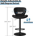 Bar Stools Set Of 4 Modern Swivel Bar Chairs Counter Height Faux Leather Metal