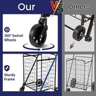 Folding Shopping Cart With Waterproof Liner  Grocery Cart Large Bag With Top Cov