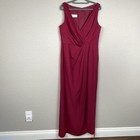 Nwt Jenny Packham V Neck Crepe Column Gown Bridesmaid Dress Burgundy Sz 16