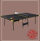 Official Size Indoor Tennis Ping Pong Table 2 Paddles Balls Foldable   Casters