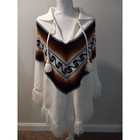 Women   s Southwestern Poncho Shawl Serape Fringe One Size Festival  Boho