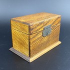 Rare Vtg Clark s Spool Cotton O n t  Advertising Oak Wood Sewing Storage Box