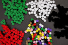 Micro 3 Mm Pom Poms 100 Pk Tiny Soft Balls For Craft - White  Black  Red  Green 