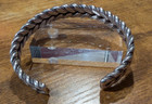 Vintage Heavy 40g Mexican Sterling Silver Braided Cuff Bracelet Pre-1948 Antique