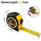 25ft Tape Measure Retractable Steel Self-lock Metric imperial Measuring Tool
