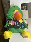 Vintage Fisher-price Puffalumps Large 1987 Green Parrot Plush - Cute   Fun Clean