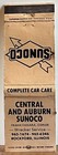 Central And Auburn Sunoco Service Station Rockford Il Illinois Matchbook Cover