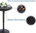 3pcs Patio Bistro Set Rattan Outdoor Furniture Wicker Chairs   Adjustable Table