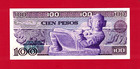 Mexico 100 Pesos 1974 Caranza Unc Banknote Series  Gh - Prefix  P - 3 Signatures