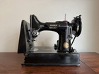 Singer 221 Featherweight Sewing Machine With Case   Attachments