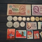 Coins Banknotes Pins Buttons Stamps Roubles 1-50 Kopeks 1961-1991  Soviet Union 