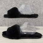 Ugg Women   s Fluff Yeah Slide Slippers Black Size 11 Sheepskin Fuzzy Sandals