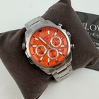 Bulova Marine Star 96b395 Men   s Chronograph Quartz Watch Orange Dial 44 Mm