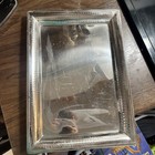 Vintage Mirrored Jewelry Tray With Silver Metal Trim 12    X 16   