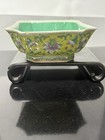 Antique Chinese Famille Jaune Rectangular Bowl