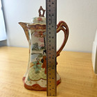 Antique Japanese Kutani Ceramic Teapot Chocolate Coffee Pitcher Geisha Giokusei