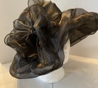 Black Kentucky Derby Hat Tea Party Dress Hats Church Big Brim Flower Fascinator