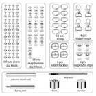 196  Long Black Pu Faux Leather Strip Kit Rivets Snap Buttons Belt Making