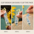 6 Pieces Metal Clip Bookmarks For Women  Golden Hollow 4 1 x0 79  