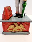 Vtg Working Mechanical Bank Reproduction Of Uncle Sam--cast Iron--10 5  Tall