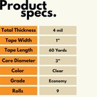 Intertape Economy Strapping Filament Tape 9 Rolls 1  X 60 Yards 4 Mil Clear