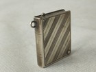 Sterling Silver Small Stamp Box Book Shaped Rare Antique