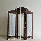 1 6 Scale Miniature Wooden Folding Screen   Vintage Dollhouse Room Divider