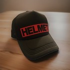 Rare Helmet Band Foam Trucker Hat Vinyl Logo Mesh Snapback Osfa Alternative Rock