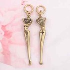 Brass Naked Beauty Pendant Creative Ear Spoon Knife Keychain Necklace Pendant