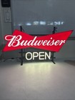 Budweiser Beer Bowtie Back Bar Light Up Open Sign 25   x14   x5    Adjustable Dimmer  