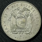 1943 Ecuador 5 Silver Sucres Minted In Mexico Km 79