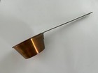 Vintage Copper Ladle Dipper Scoop 5 5  D With 14  Brass Handle  Farmhouse