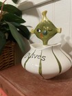 Vintage 1959 Ceramic Holt Howard Pixieware Cocktail Olives Jar With Lid   Fork