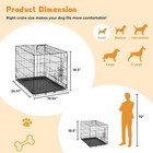 Metal Dog Crate Double Door Dog Cage Divider Panel   Plastic Leak-proof Pan