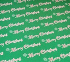 Vtg Merry Christmas Department Store Wrapping Paper 2 Yards Gift Wrap 