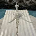 Vintage Hand-blown Glass Dragon W crystal Feet   Tail - Medium Size - Fast Ship